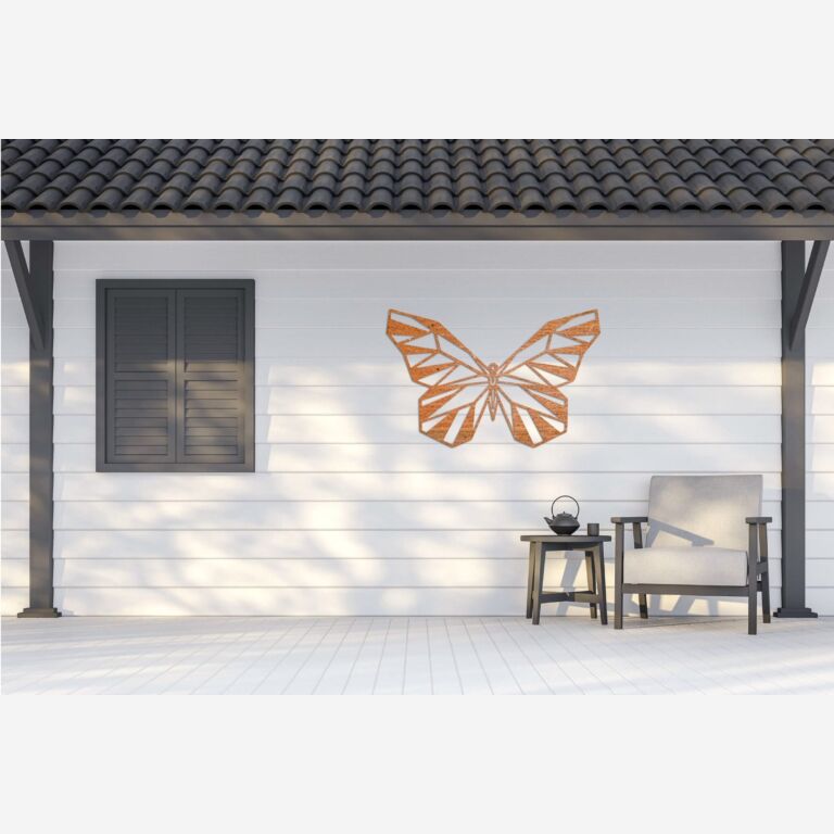 Decorazione da parete in acciaio Corten Farfalla 2.0