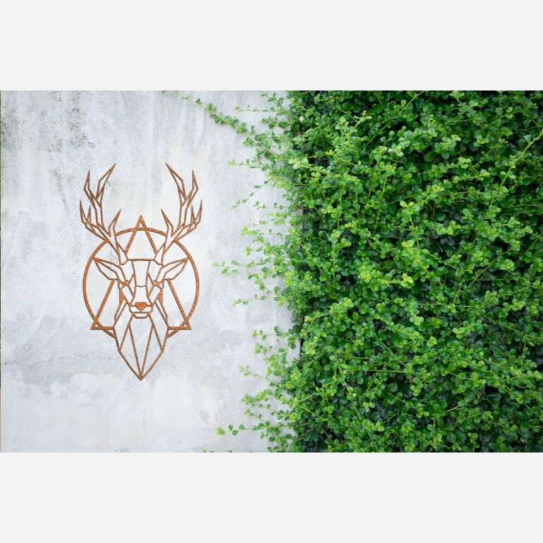 Decorazione da parete in acciaio Corten Cervo 2.0