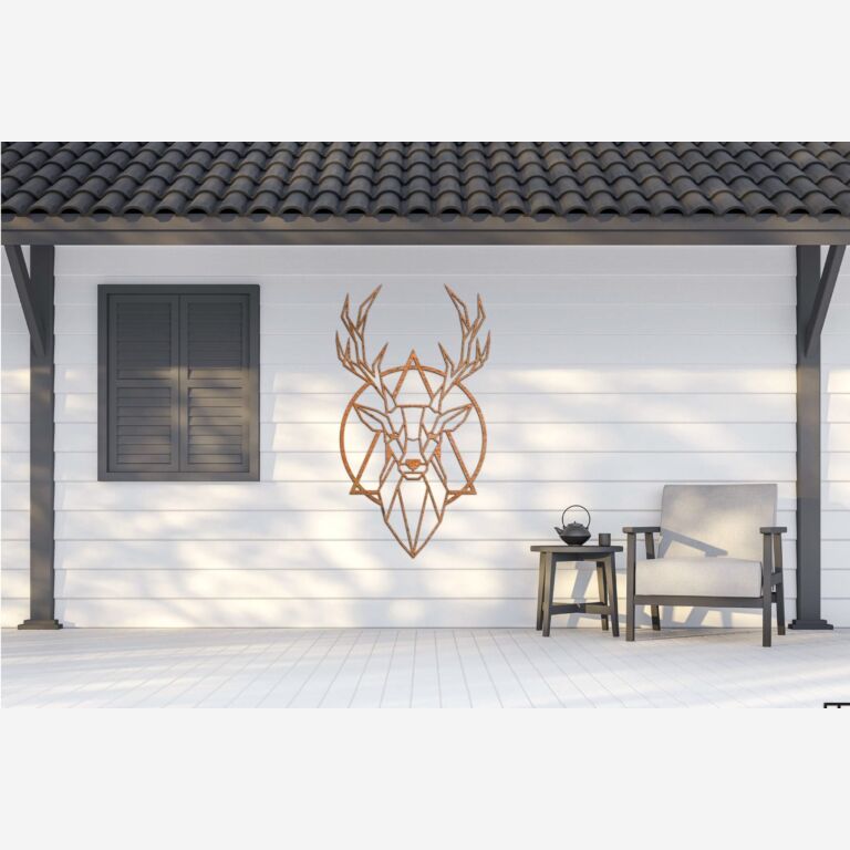 Decorazione da parete in acciaio Corten Cervo 2.0