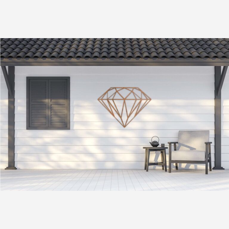 Decorazione da parete in acciaio Corten Diamante *FINO AD ESAURIMENTO SCORTE