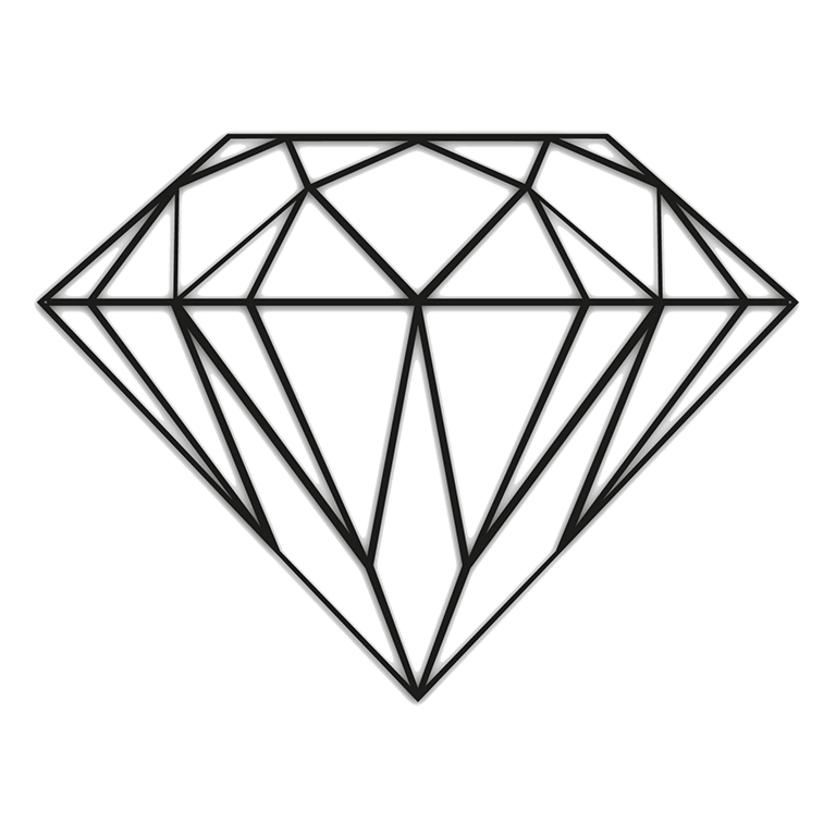 Decorazione da parete in metallo Diamante *FINO AD ESAURIMENTO SCORTE