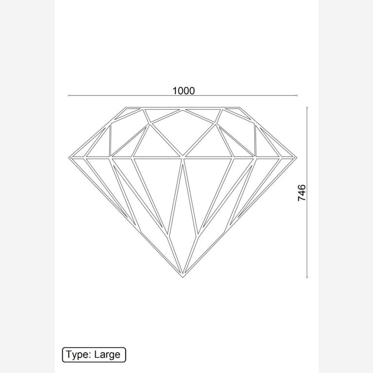 Decorazione da parete in metallo Diamante *FINO AD ESAURIMENTO SCORTE