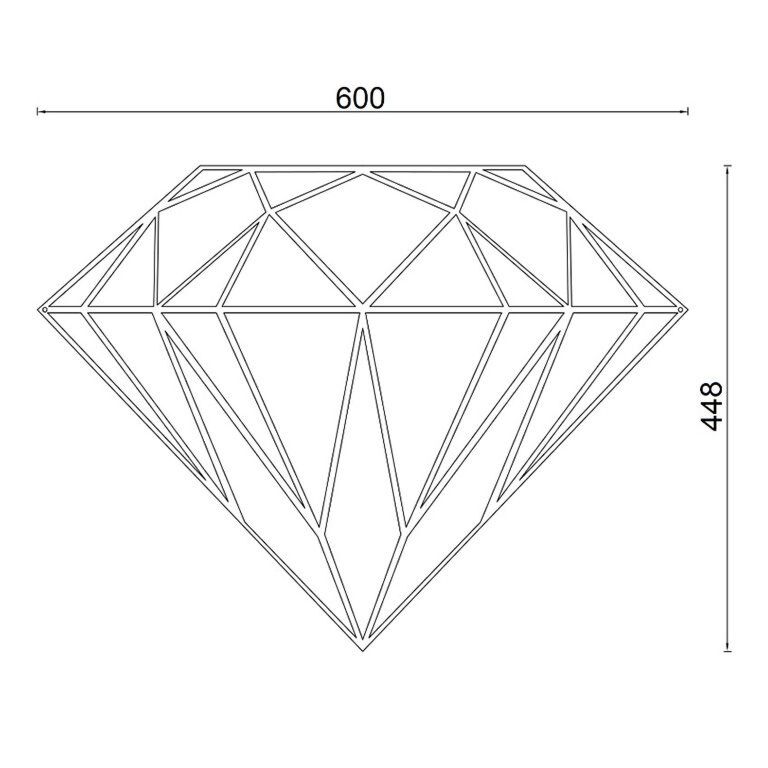 Decorazione da parete in metallo Diamante *FINO AD ESAURIMENTO SCORTE