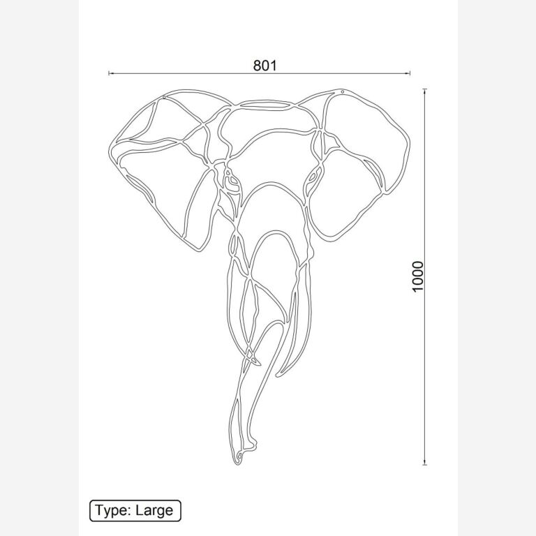 Decorazione da parete in metallo Elefant 1.0