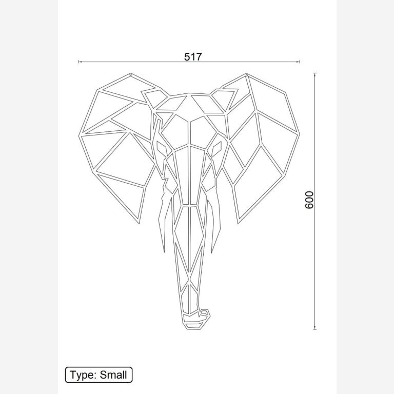 Decorazione da parete in metallo Elefante 2.0