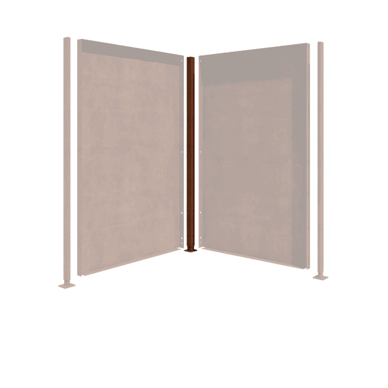 Palo in acciaio corten - Angolo con piastra di base - 190 x 6 x 6 cm