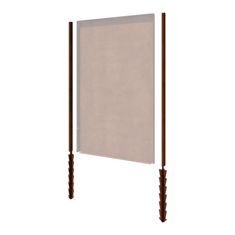 Palo in acciaio corten diritto con picchetto a terra 190 x 6 x 3 cm