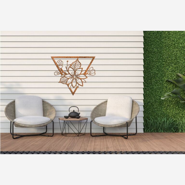 Decorazione da parete in acciaio Corten Fiore 1.0