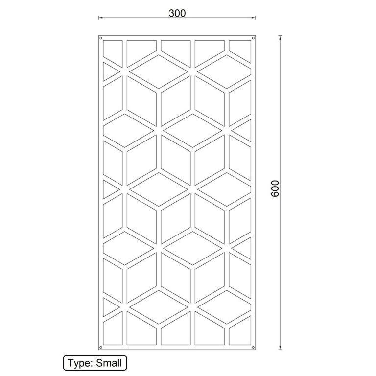 Decorazione da parete in acciaio Corten Motivo Geometrico 2.0