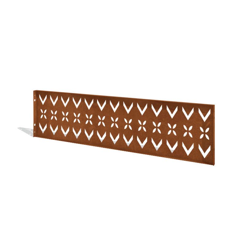 Recinzione in acciaio corten H pannello V 180 x 47,5 cm