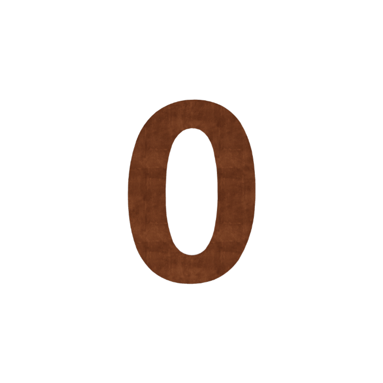 Numero civico in acciaio corten 0 - 10,4 x 15 cm