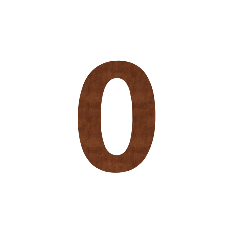 Numero civico in acciaio Corten 0-50 cm