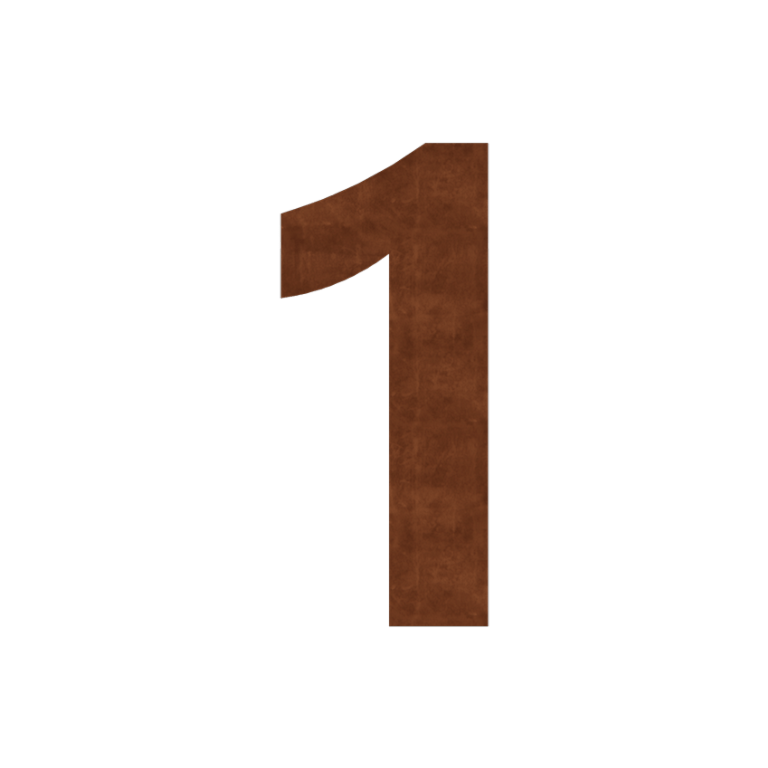 Numero civico in acciaio Corten 1-50 cm