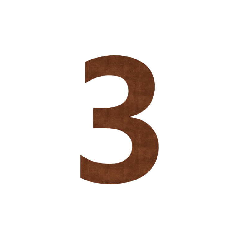 Numero civico in acciaio Corten 3-15 cm