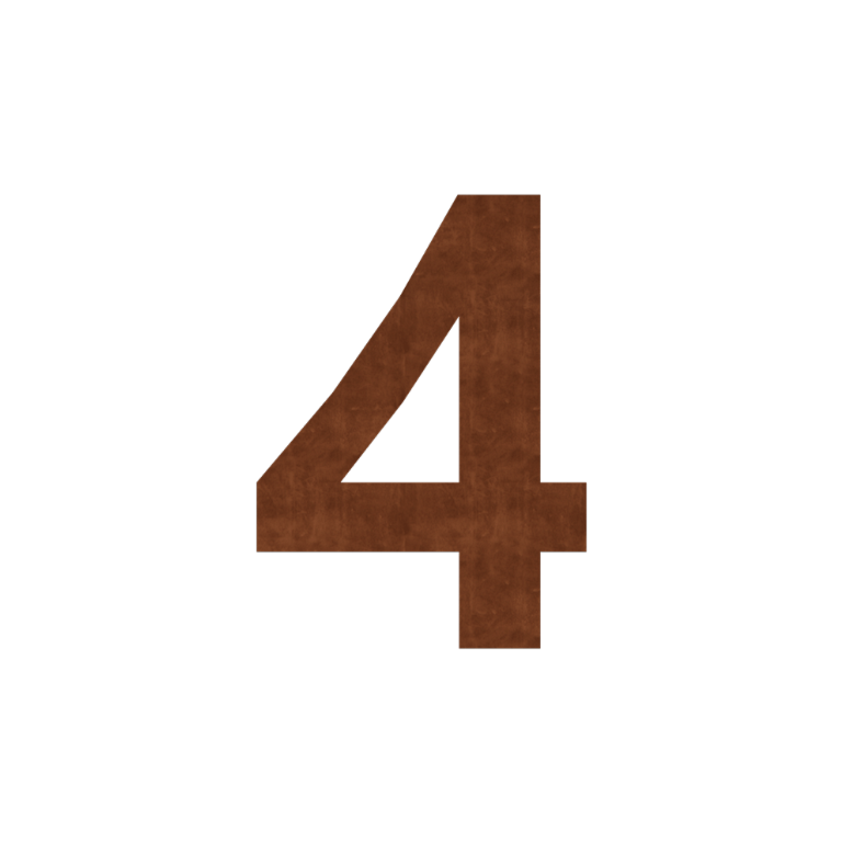 Numero civico in acciaio Corten 4-30 cm