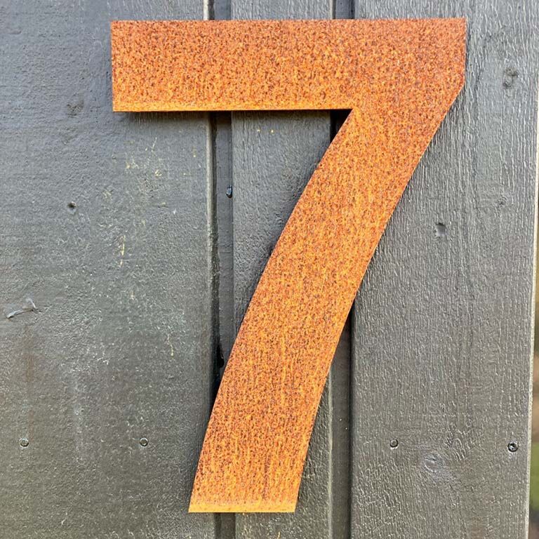 Numero civico in acciaio Corten 7-30 cm