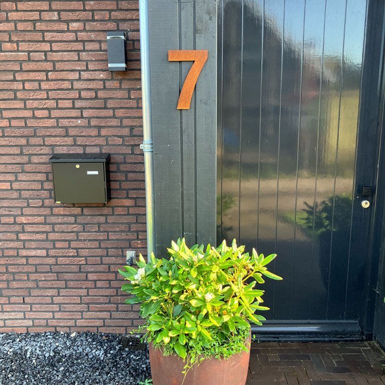 Numero civico in acciaio Corten 7-30 cm