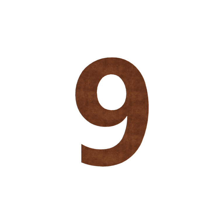 Numero civico in acciaio Corten 9-30 cm