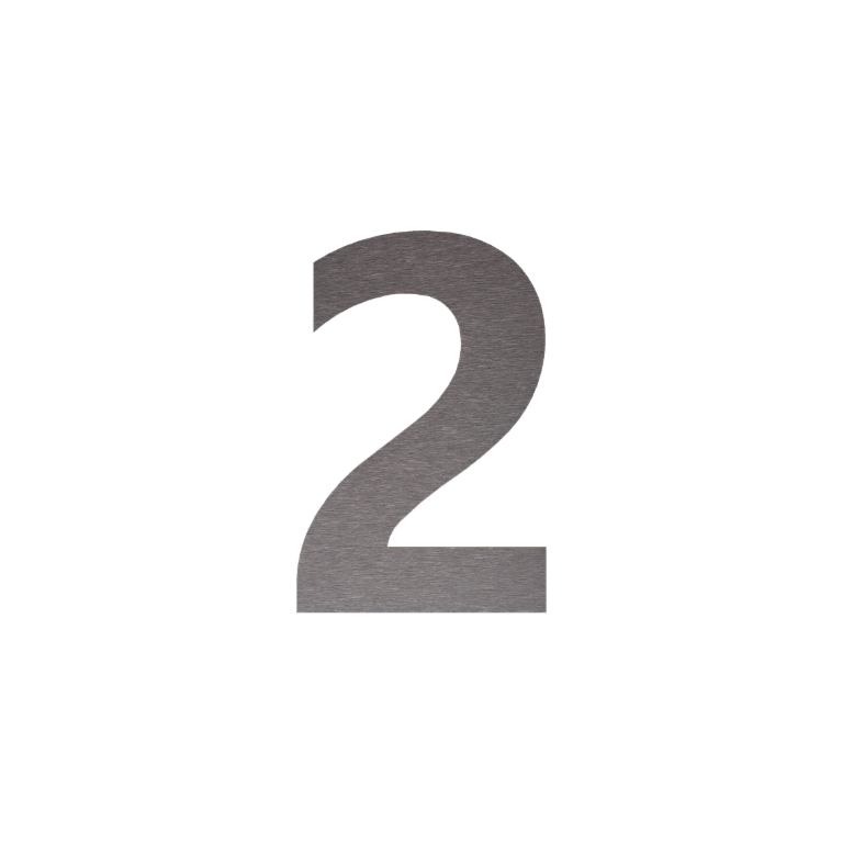 Numero civico in acciaio inox 2 - 52,3 x 80 cm - Spazzolato