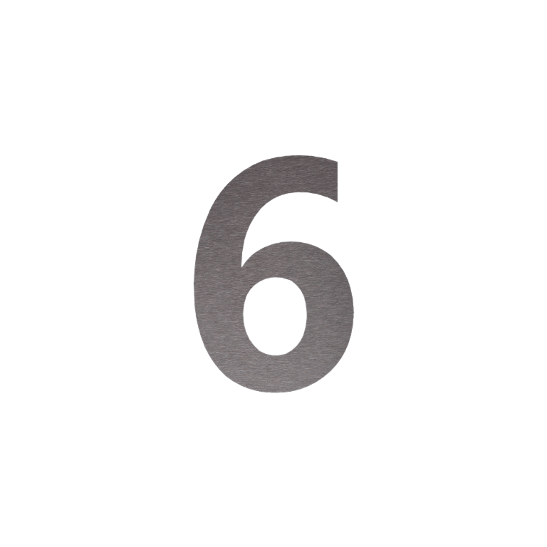 Numero civico in acciaio inox 6 - 53,7 x 80 cm - Spazzolato
