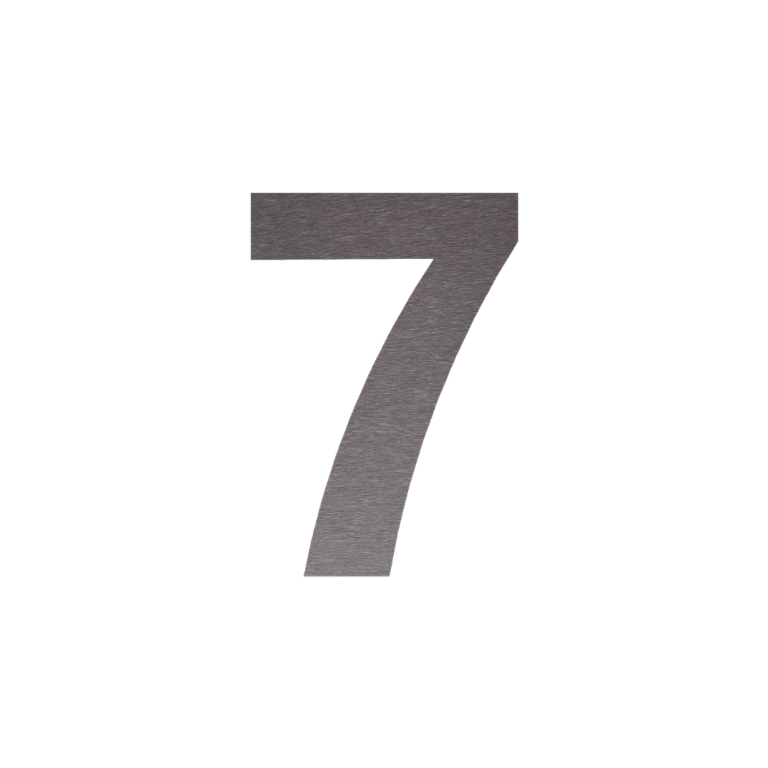 Numero civico in acciaio inox 7 - 20,9 x 30 cm - Spazzolato