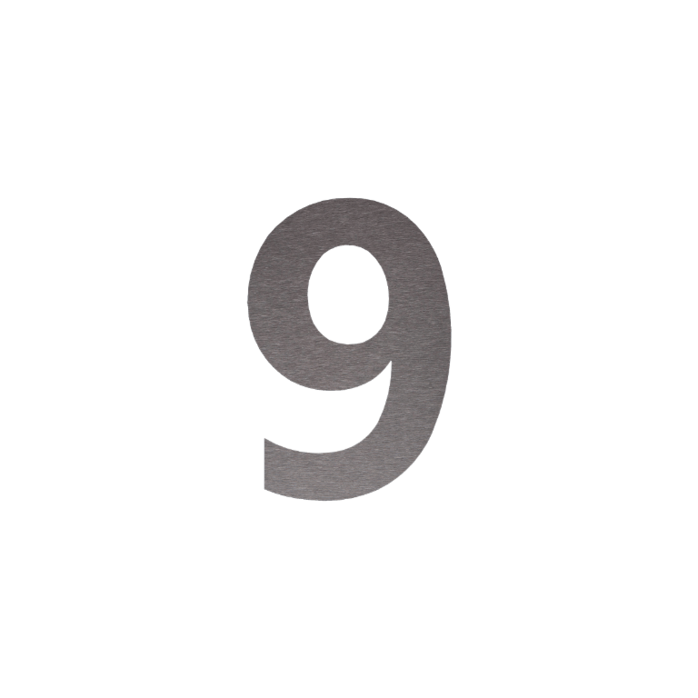 Numero civico in acciaio inox 9 - 10 x 15 cm - Autoadesivo