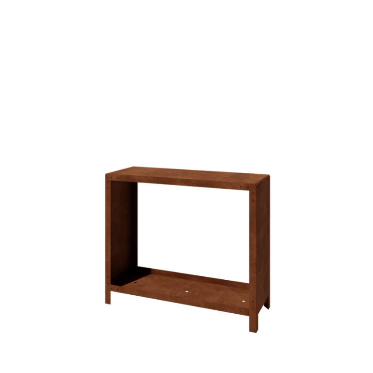 Legnaia in acciaio Corten Indiana 100 x 120 x 40 cm