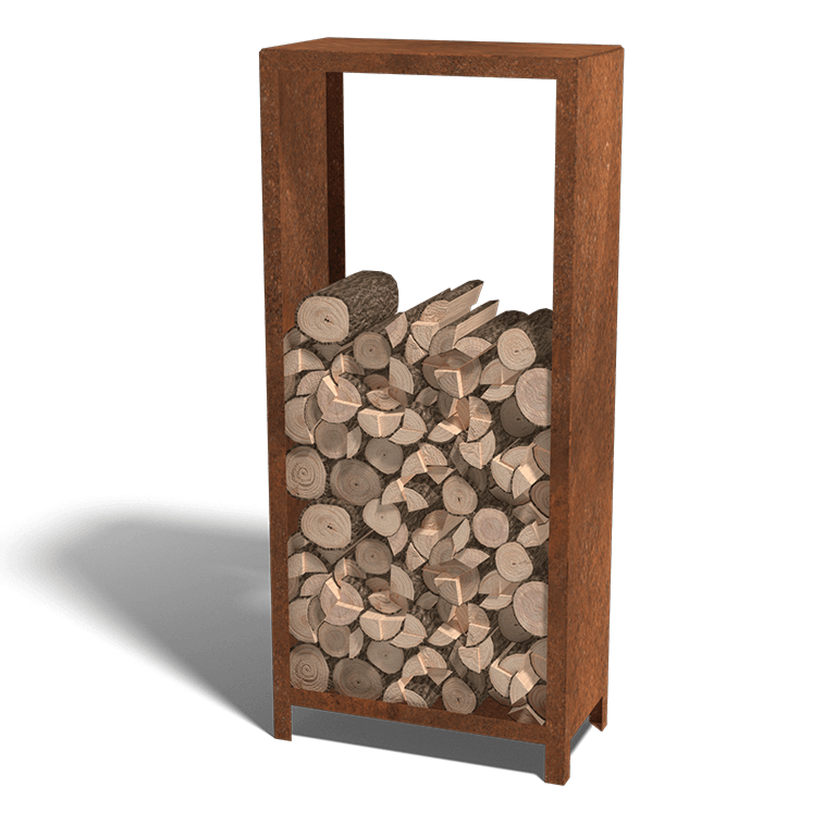 Legnaia in acciaio Corten Indiana 180 x 80 x 40 cm
