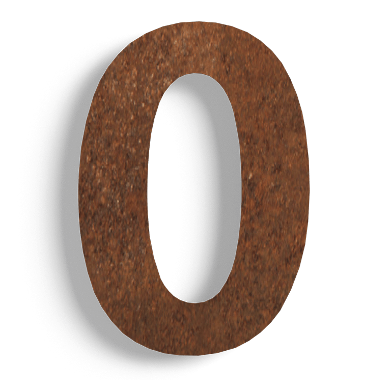 Numero civico in acciaio Corten 0 30 cm