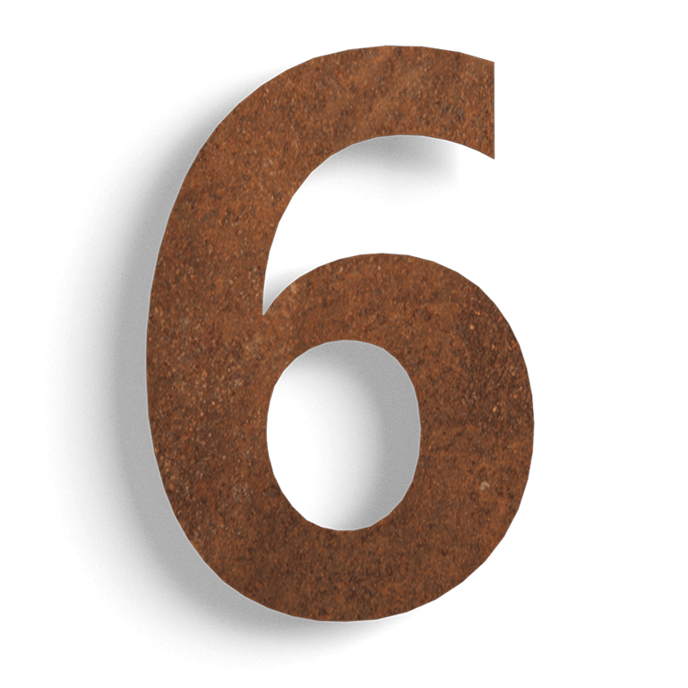 Numero civico in acciaio Corten 6-30 cm