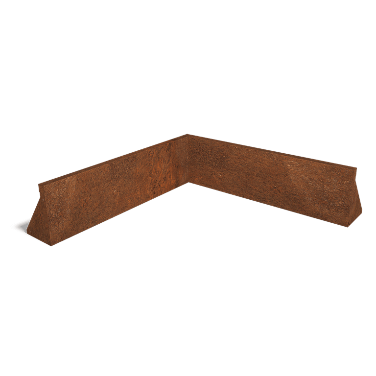 Muro di sostegno in acciaio Corten con angolo interno 100 x 100 cm (altezza 30 cm)