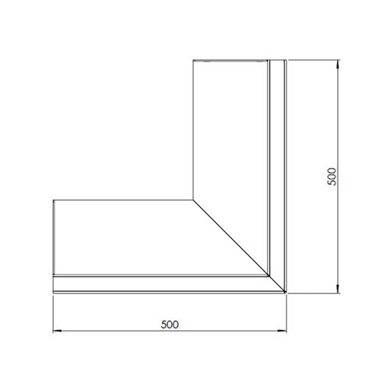 Muro di sostegno in acciaio Corten con angolo esterno 50 x 50 cm (altezza 50 cm)