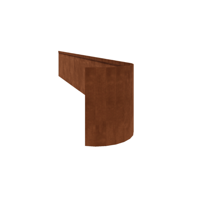 Bordura FLEX appiattita in acciaio Corten 45 cm (lunghezza 150 cm)