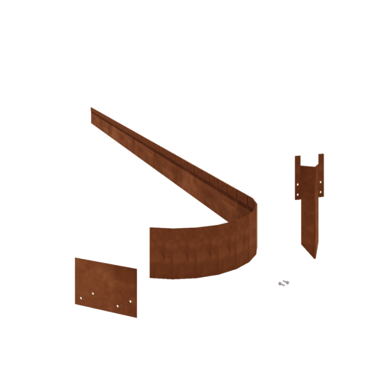Bordura da giardino in acciaio corten - Appiattita FLEX - Altezza 13 cm - Set completo 15 metro