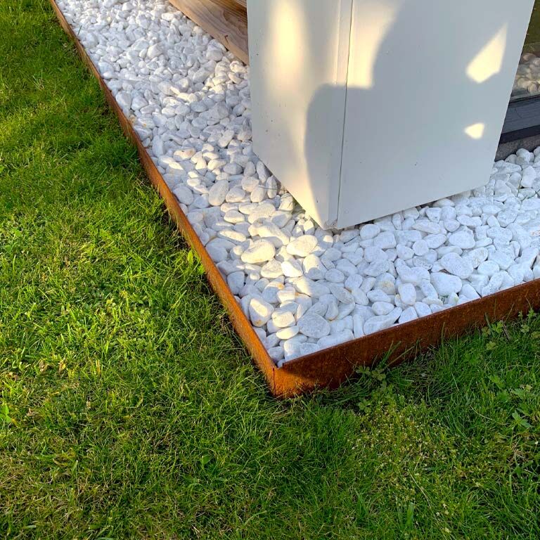Bordura appiattita in acciaio Corten 13 cm (lunghezza 150 cm)