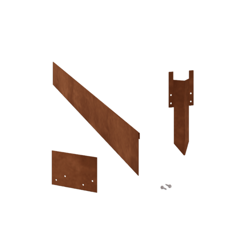 Bordura da giardino in acciaio corten - Appiattita - Altezza 13 cm - Set completo 24 metro