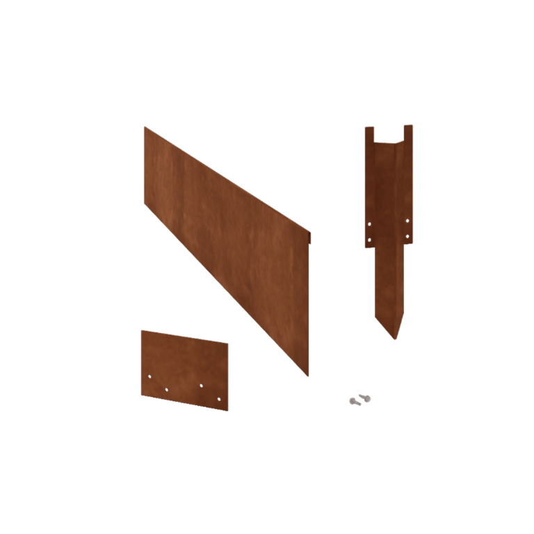 Bordura appiattita in acciaio Corten 23 cm - set completo per 24 metri