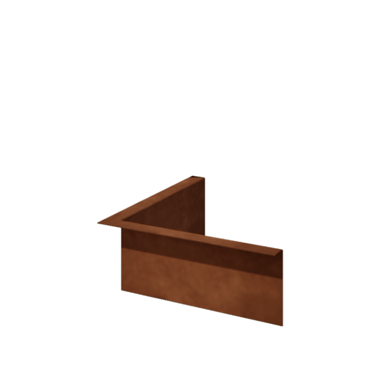 Bordura con bordi ripiegati in acciaio Corten 12 cm angolo interno