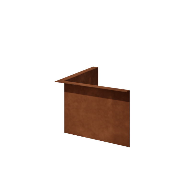 Bordura da giardino in acciaio corten - Con bordi ripiegati - Angolo interno - Altezza 22 cm