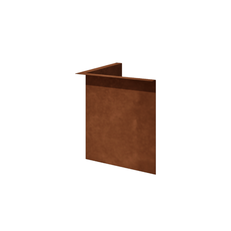 Bordura con bordi ripiegati in acciaio Corten 34 cm angolo interno