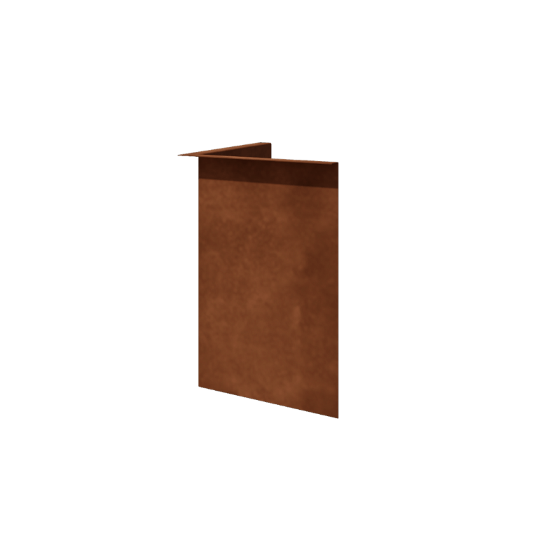 Bordura con bordi ripiegati in acciaio Corten 45 cm angolo interno