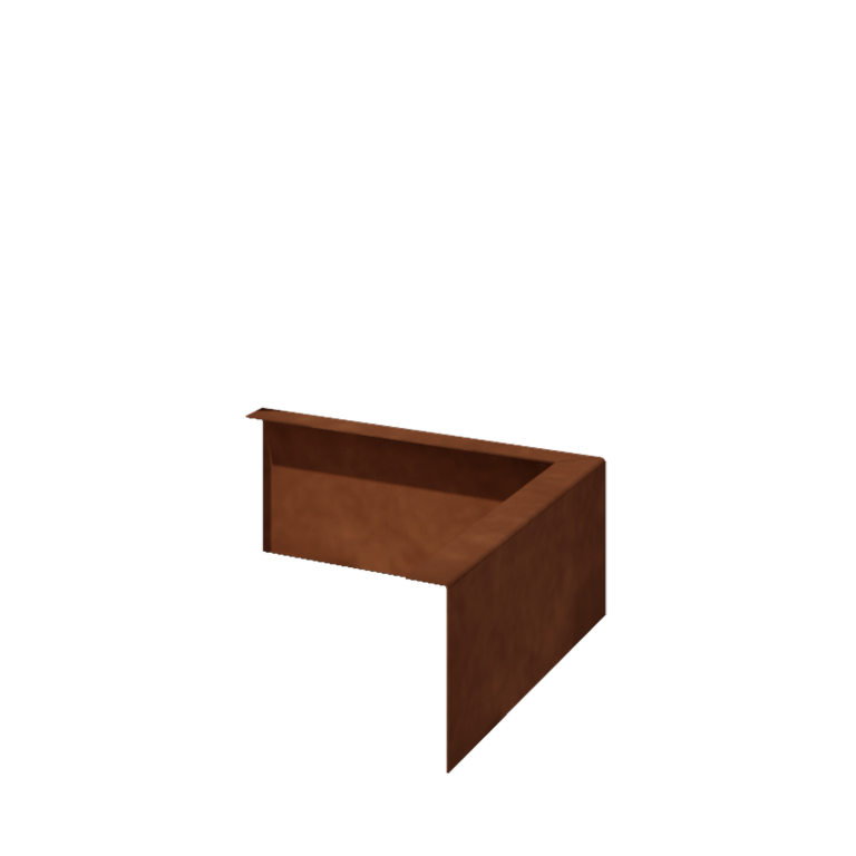 Bordura con bordi ripiegati in acciaio Corten 12 cm angolo esterno
