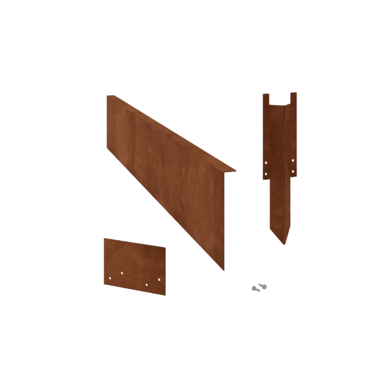 Bordura con bordi ripiegati in acciaio Corten 22 cm - set completo per 15 metri