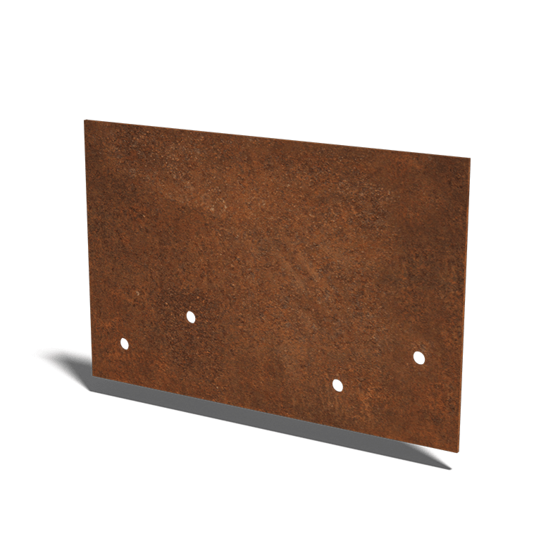 Piastra di giunzione in acciaio Corten diritta bassa 12 - 15 cm
