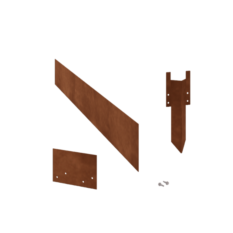 Bordura diritta in acciaio Corten 15 cm - set completo per 15 metri