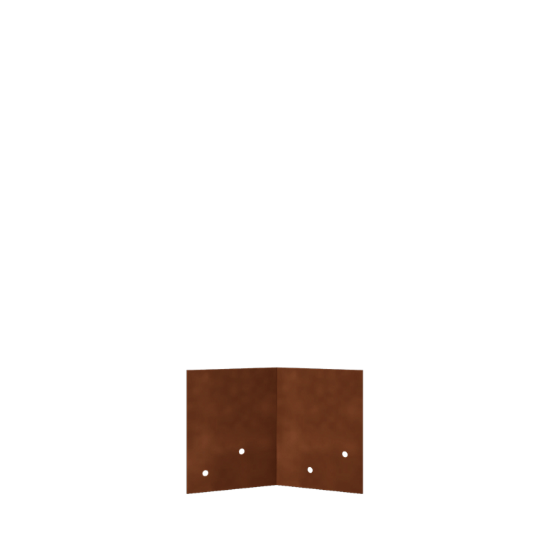 Piastra di giunzione in acciaio Corten 45º bassa 12 - 15 cm