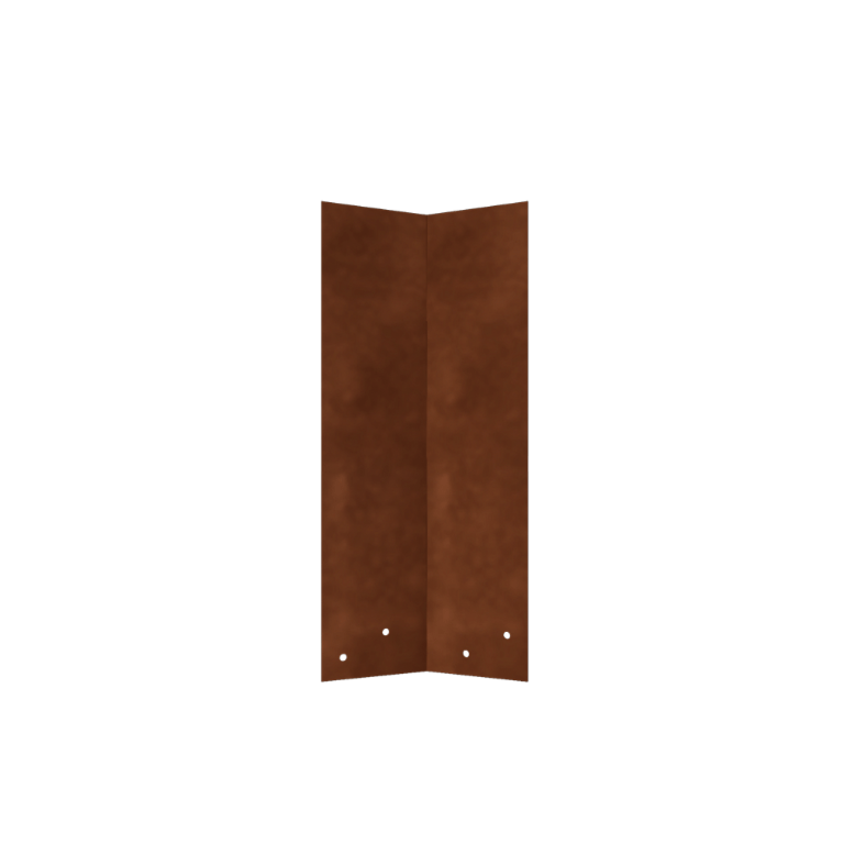 Piastra di giunzione in acciaio corten - 45° - Altezza bordura da giardino 45 cm