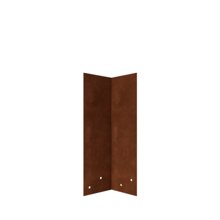 Piastra di giunzione in acciaio corten - 90° - Altezza bordura da giardino 34 / 37,5 cm