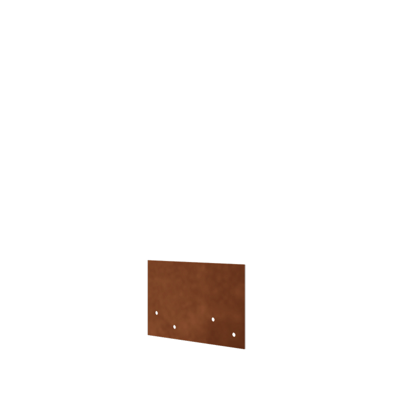 Piastra di giunzione in acciaio Corten diritta bassa 12 - 15 cm