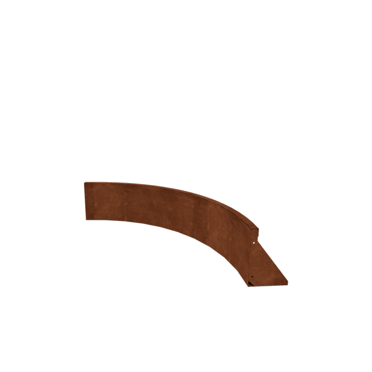 Muro di contenimento in acciaio corten - Curva interna - 100 x 100 x 30 cm